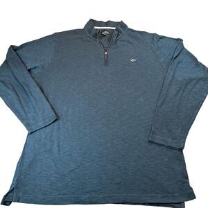 Fish Hippie Mens ¼ Zip Pullover Sz XXL Blue Long Sleeve